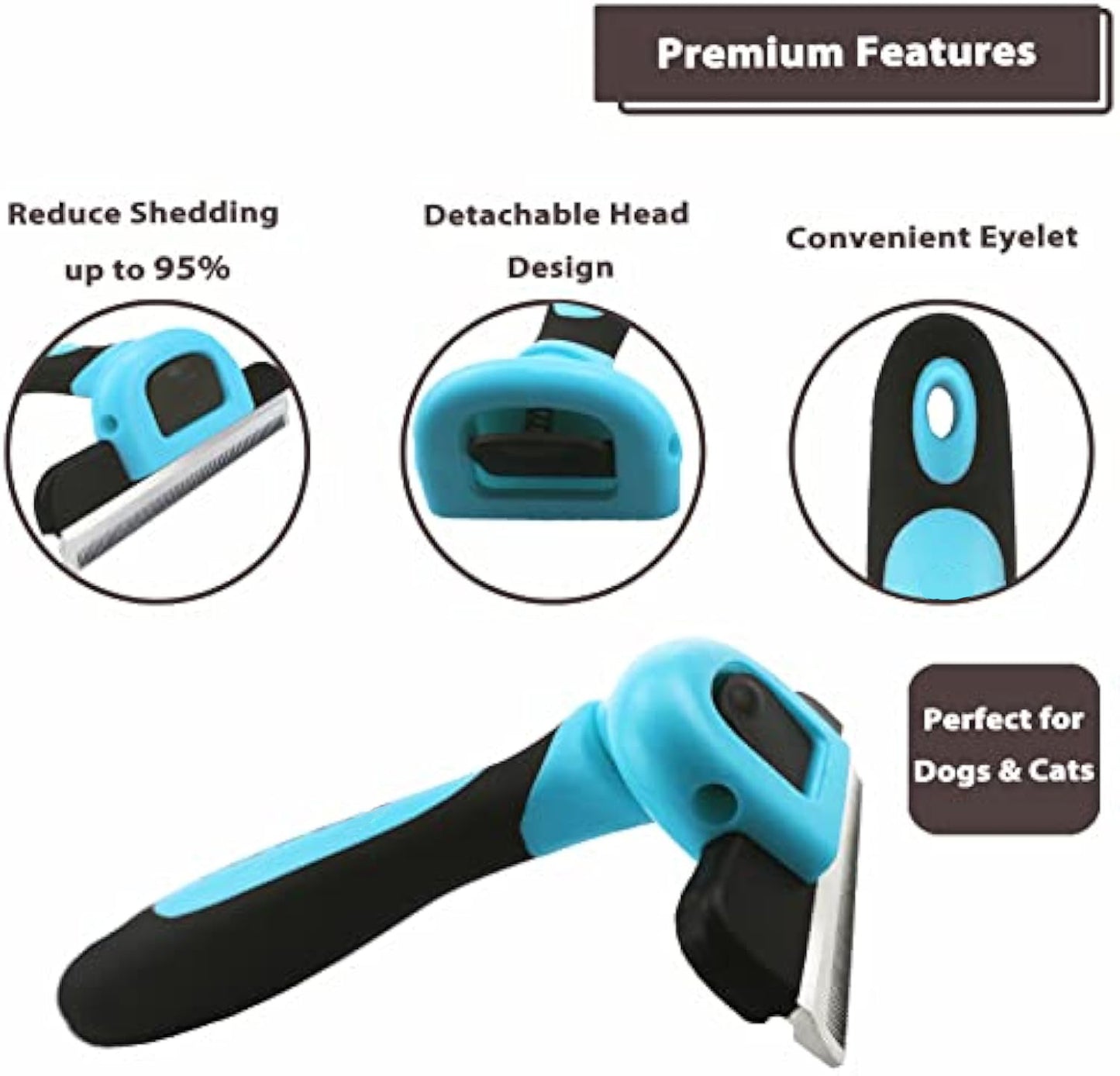Professional Pet De Shedding Comb Tool Blue