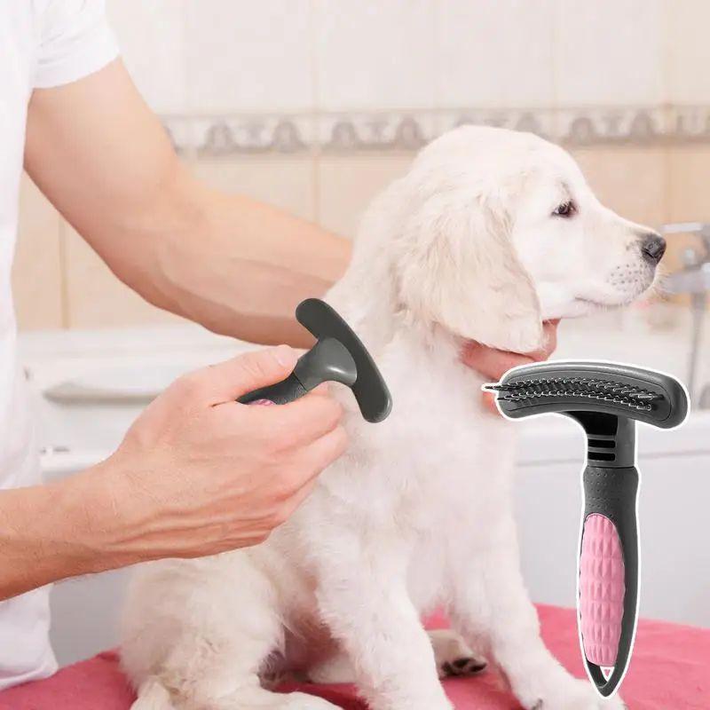Cute Pet Grooming Comb Hair Removal Effective Rustproof Shedding