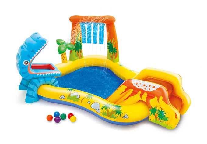 Dinosaur Volcano Inflatable Swimming Pool Paddling Pool & For Kids& Pets to Enjoy As Well