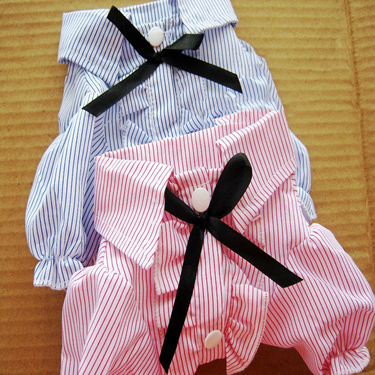 Bubble Sleeve Bow Tie Pet Shirt Pet Clothes Pet Shirt