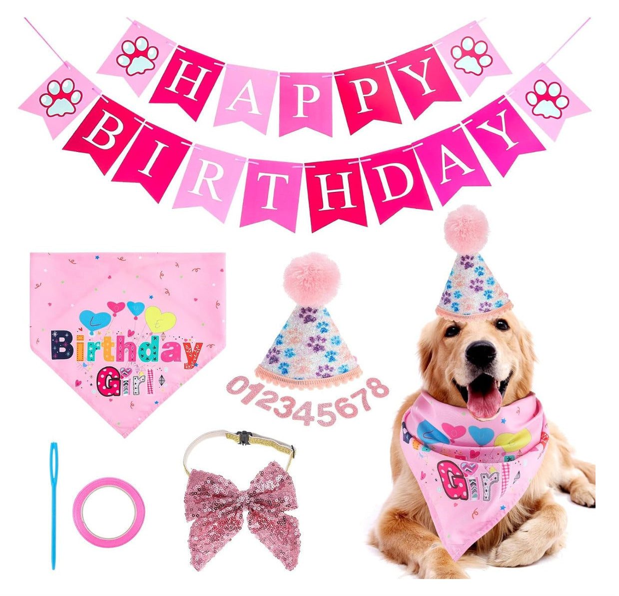 Dog Birthday Party Supplies Boy Girl Dog Birthday Hat With Numbers Dog Puppy