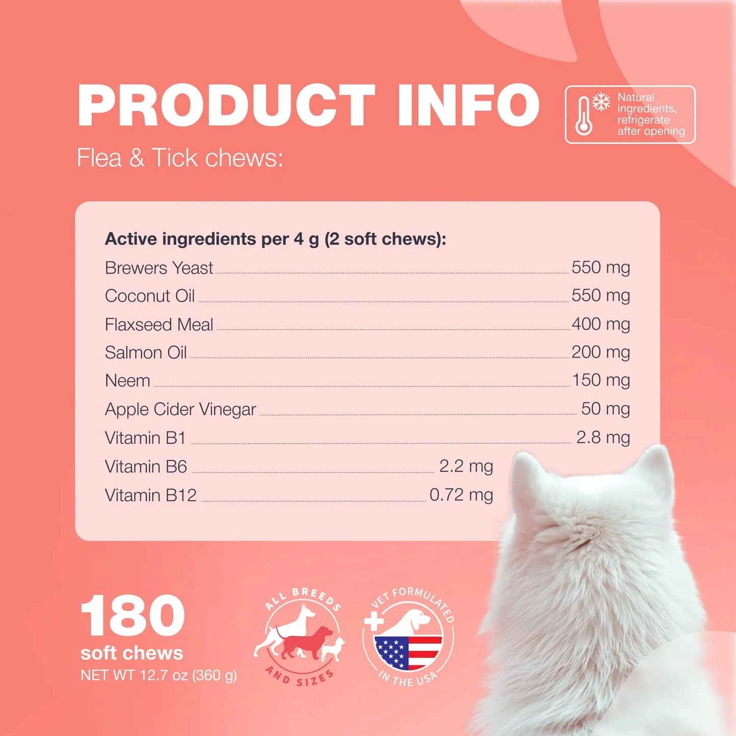 Dog Flea And Tick Treatment Chewables Treats Immune Support Supplement