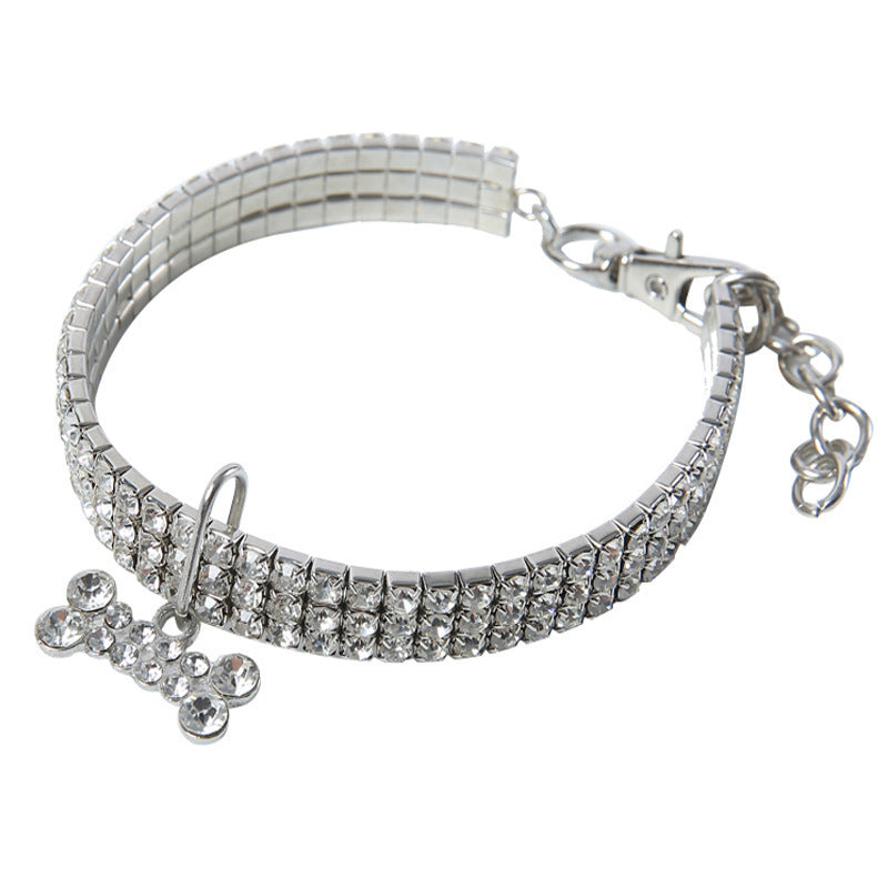 Bling Rhinestone Crystal Puppy Chihuahua Collars For Small Medium Dogs Cats