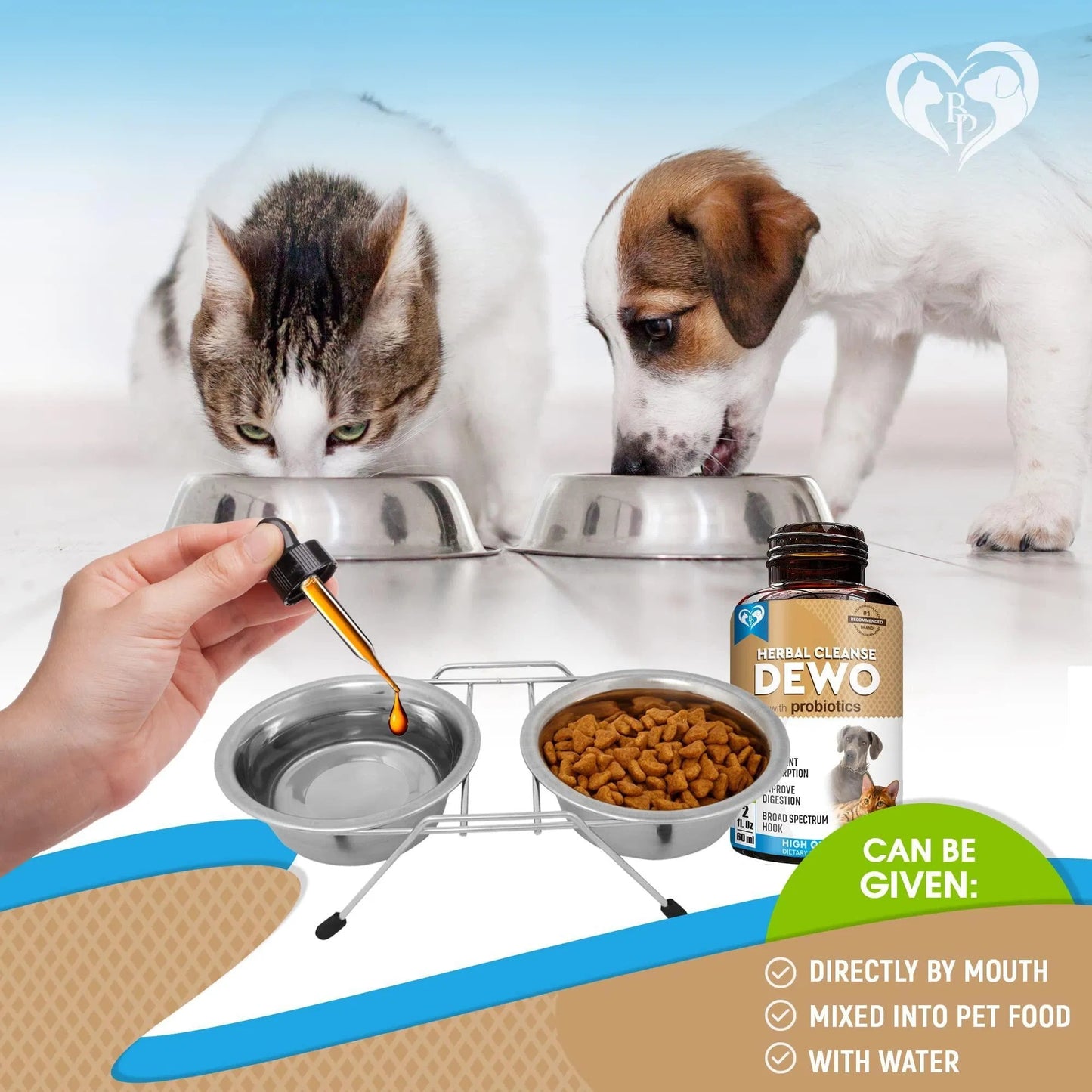 Natural Worm Treatment With Probiotic Liquid Herbal Prevention Medication Supplement Drops For Pets Use With Pet Food