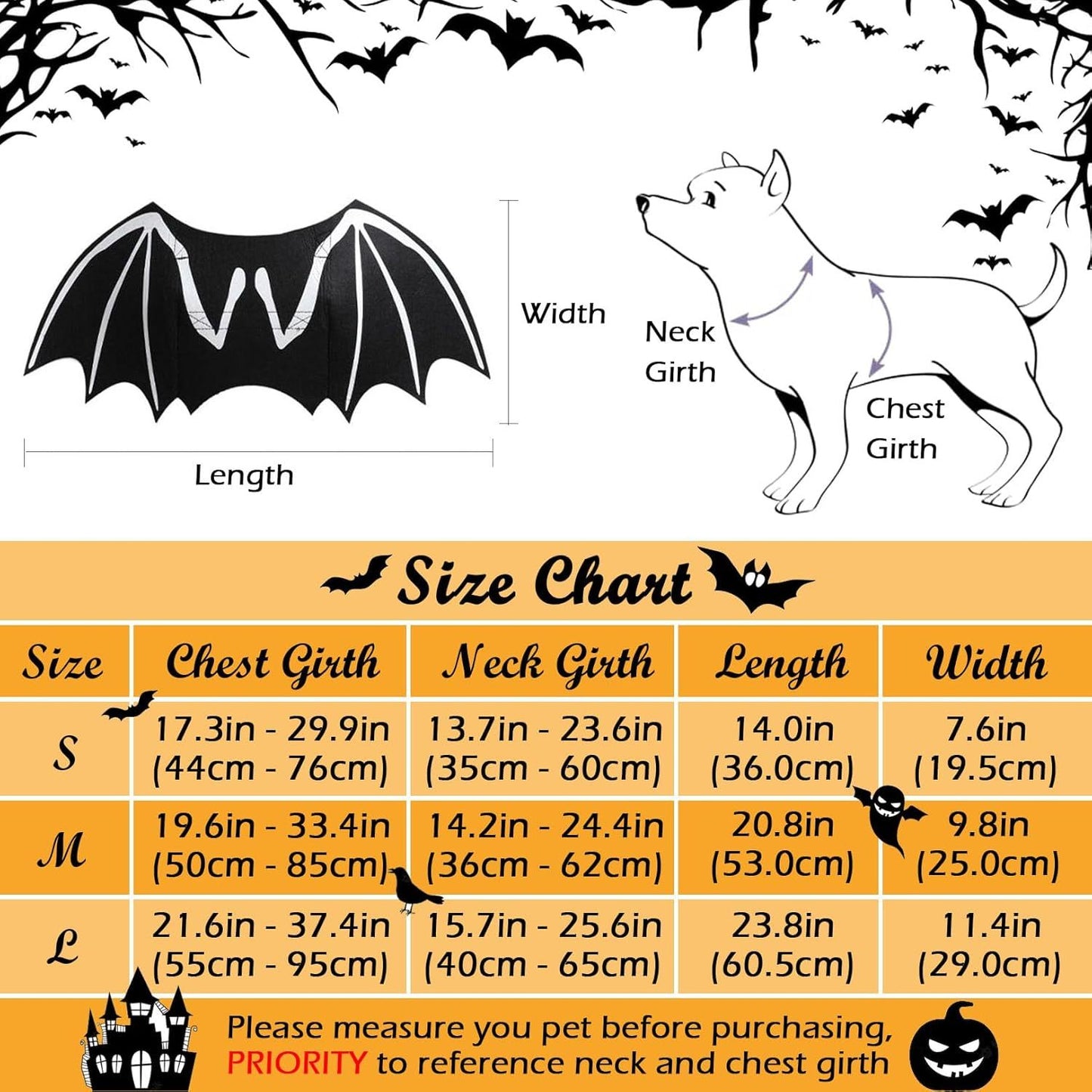 Dog Halloween Bat Costume Cool Luminous Skeleton Bone Bat Wings Pets Cosplay