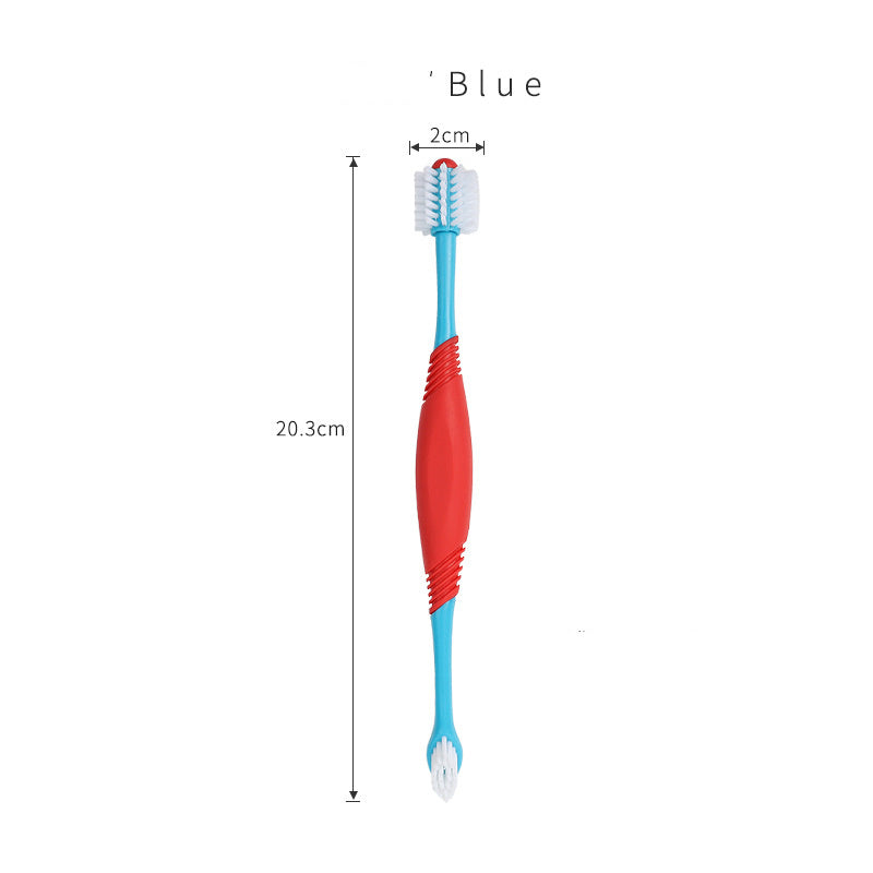 Pet Dental Supplies Fingers Double-headed Toothbrush For Dog And Cat Teeth Cleaning