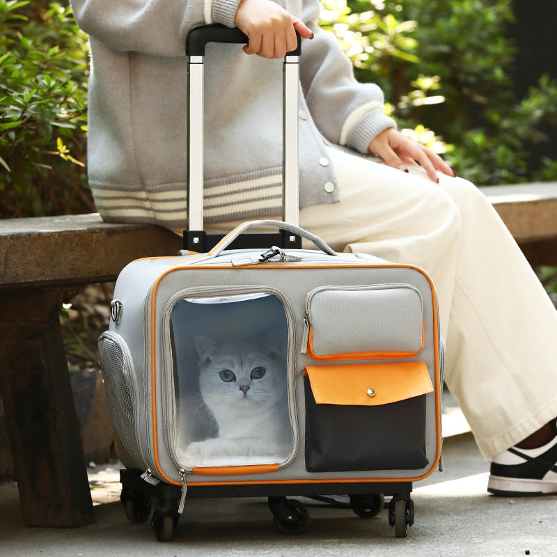 Going Out Pet Trolley Bag Anti-stress Cat Backpack
