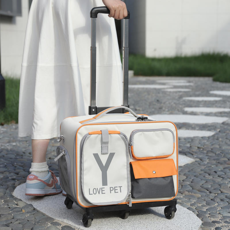 Going Out Pet Trolley Bag Anti-stress Cat Backpack