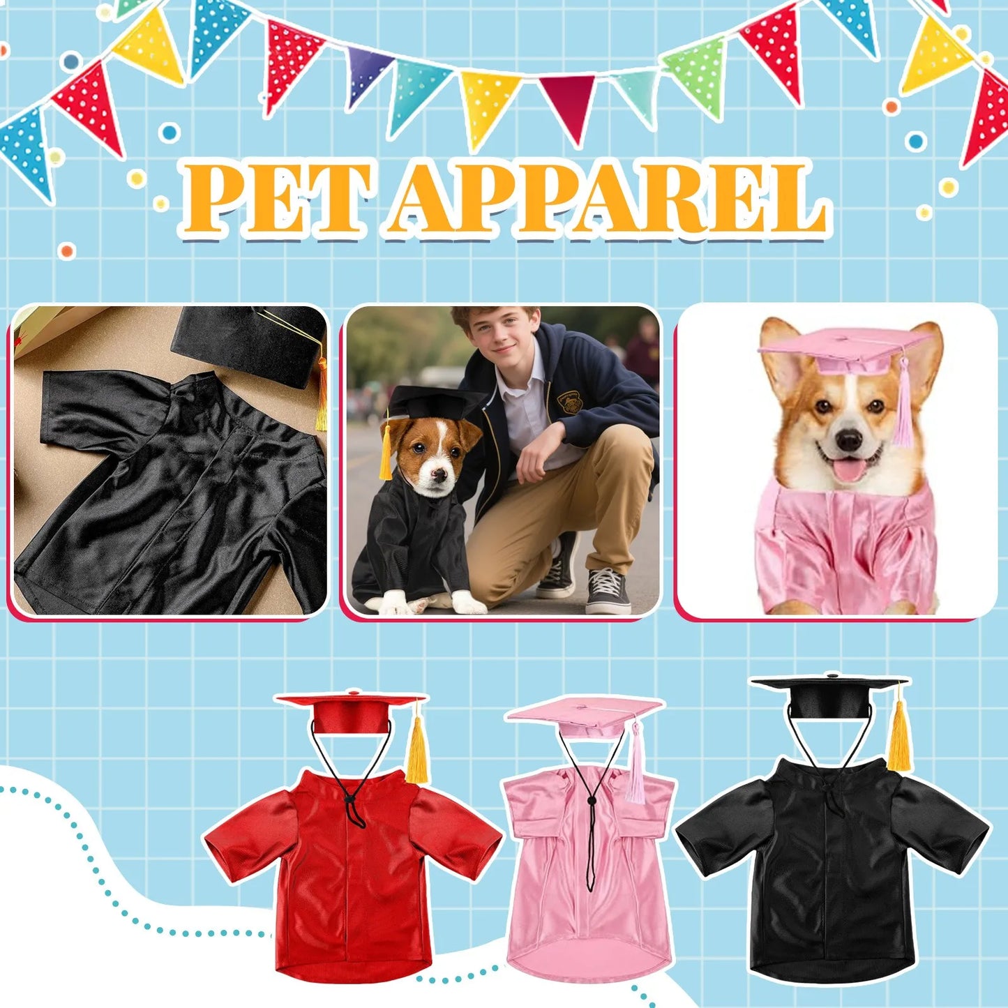 Pets Graduation Accessories Hat with Tassel for Cats Dogs *Free Shipping