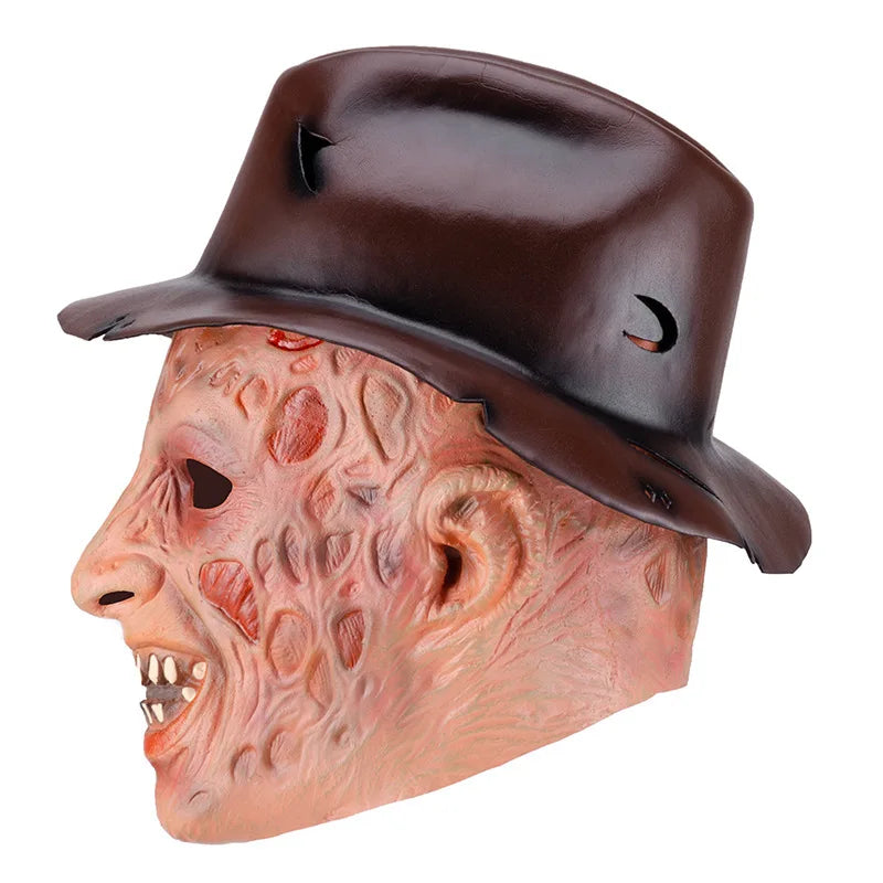 Freddy Cosplay Adult Sweater Red Striped Knitting Top Coat Hat Mask Costume *Free Shipping