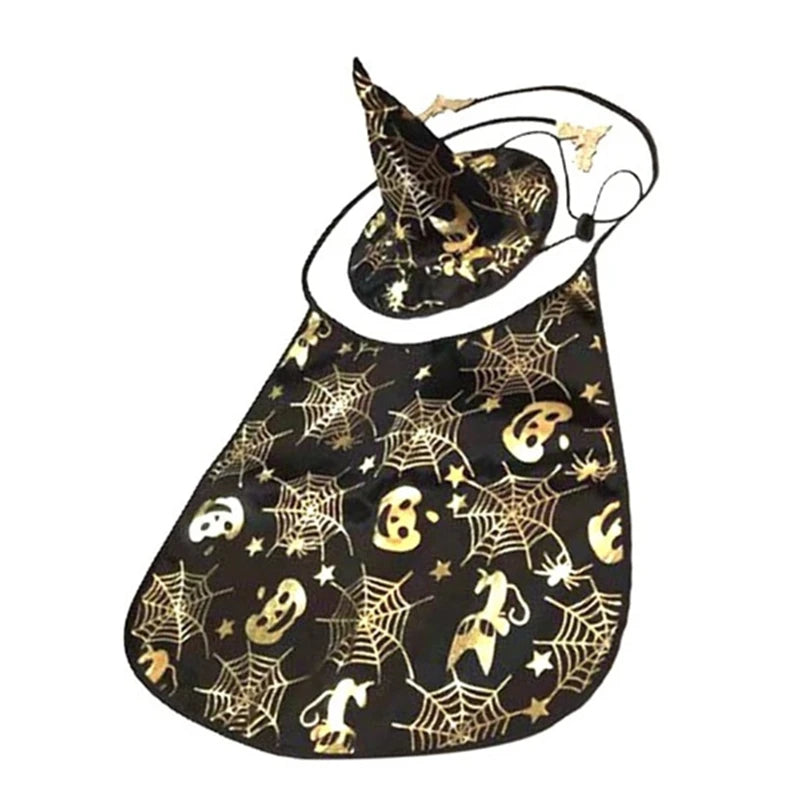 Halloween Pet Cape And Hat Outfit Cosplay Clothes Apparel *Free Shipping