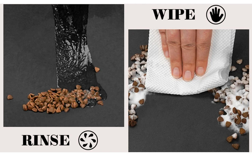 Pet Feeding Placemat for Food and Water Bowl, with Waterproof Rubber Backing, Quick Dry Water Mat for Dog Cat