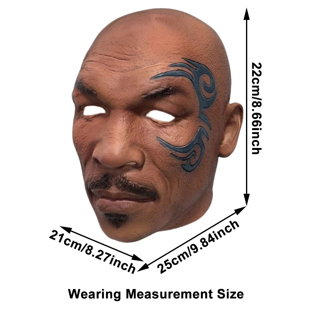 Mike Tyson Mask Man Boxing Champion Realistic Head Cover Halloween