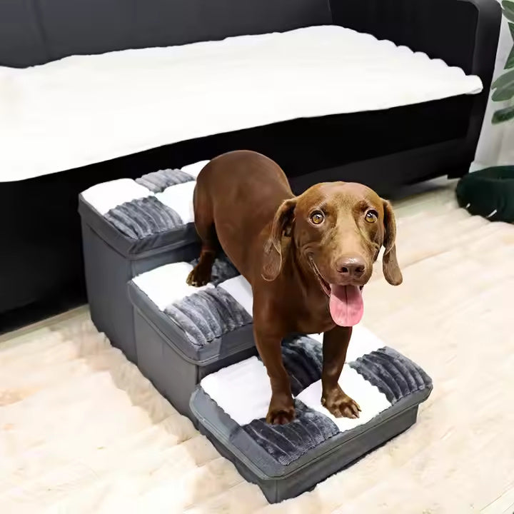 *Free Shipping Luxury Chessboard Handmade Steps With Dog Stairs And Storage Space
