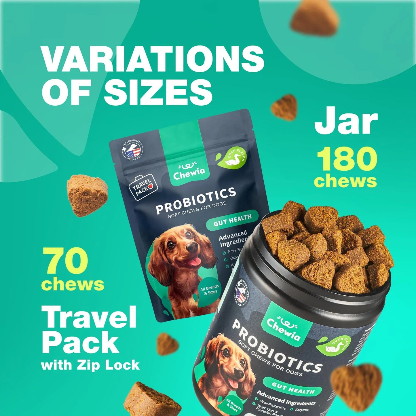Probiotics For Dogs Support Gut Health Immunity Yeast Balance Itchy Skin Allergies Probiotics And Digestive Enzymes 180 Probiotic Chews For Dogs