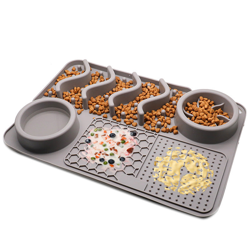Dog Silicone Licking Pad Mat Silicone Smelling Mat Multifunctional Food Bowl