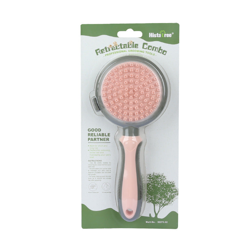 Pet Hair Removal Comb Brush Self Cleaning Slicker Brush Hair Removal Double-sided Massage
