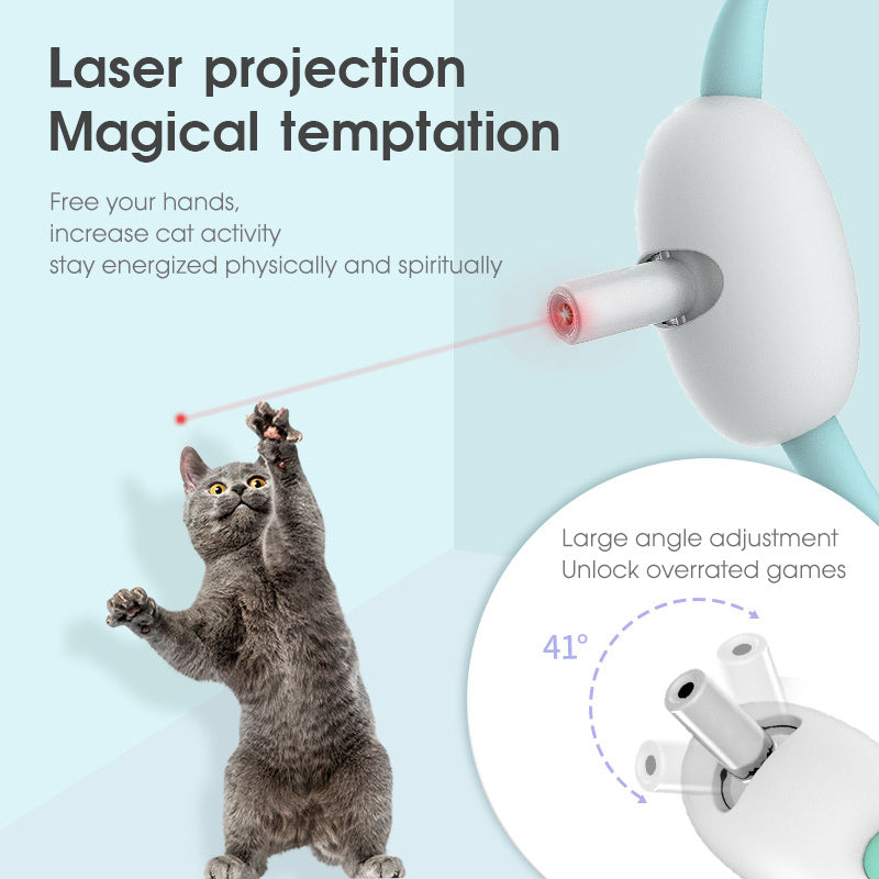 *Free Shipping Automatic Smart Laser Teasing Cat Collar Electric USB Charging Toys