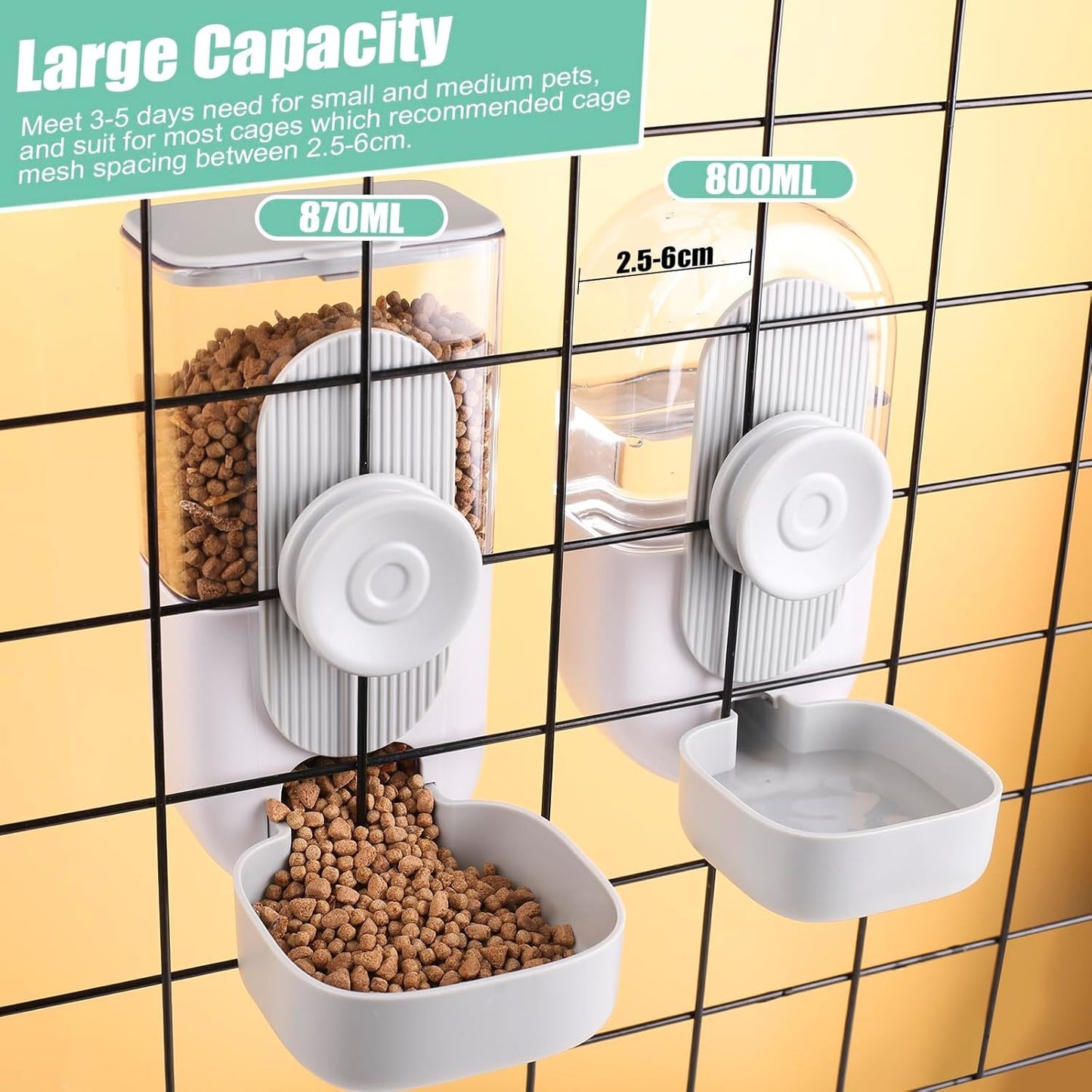 Hanging Automatic Pet Food And Water Dispenser Auto Gravity For Cage Hanging
