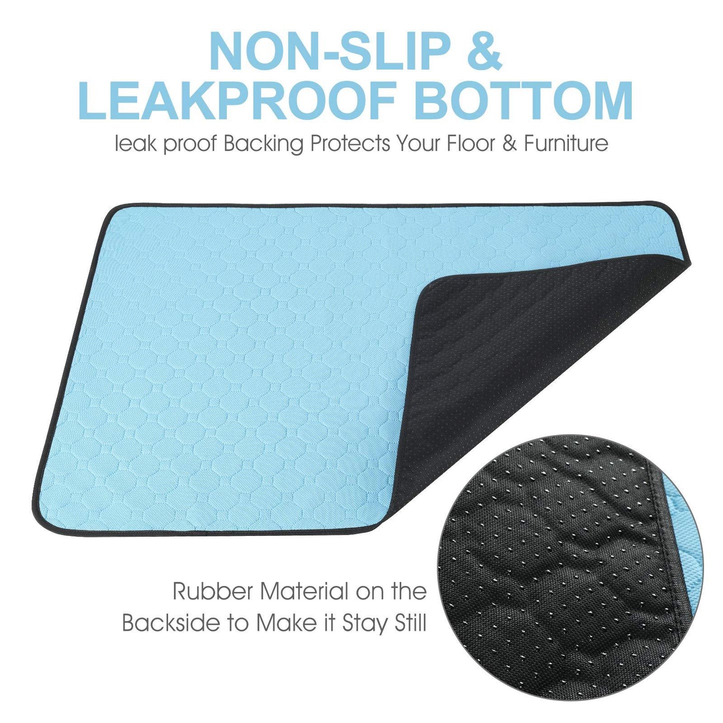 Washable Dog Urine Pad, Waterproof Toilet Training Mat, 89.5 X 59.2 Cm - 34.5 In X 23 In, Non-Slip Diaper For Puppies And Cats, 2 Packs