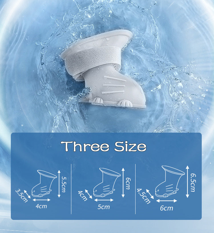 Dog/Cat Rain Boots 4Pcs Waterproof Silicone Non-Slip Footwear Soft Bottom Shoes