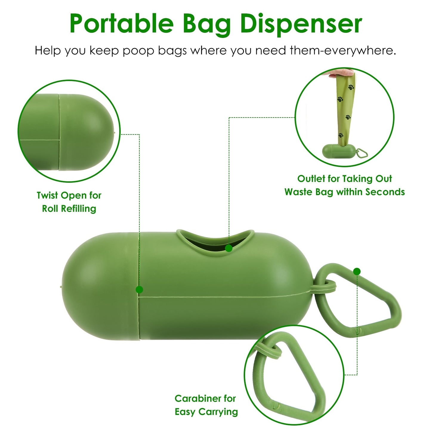 1Set Scooper Kit Dog Poop Rake & Swiveling Bin Heavy Duty Pick Up Tool With Extra Long Handle 35 Waste Bags Dispenser