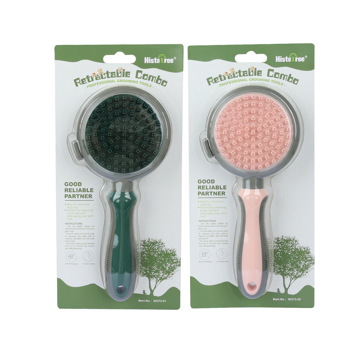Pet Hair Removal Comb Brush Self Cleaning Slicker Brush Hair Removal Double-sided Massage