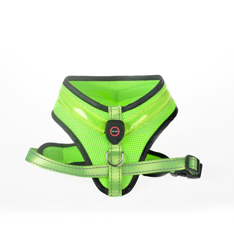 LED Luminous Dog Led USB Charging Dog Chest Strap Vest Pet Safety Reflective Harness Pet Vest For Puppy Large Dog Pet Products