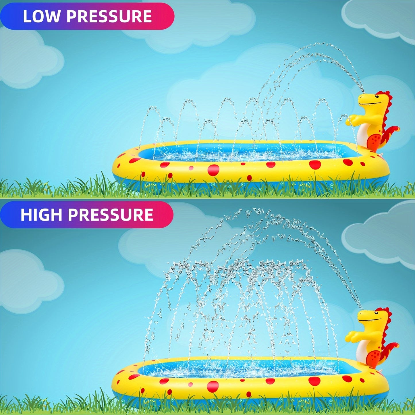 Dinosaur Water Spray Pool For Kids Pet Play Mat Water Play Toy Shark Pool