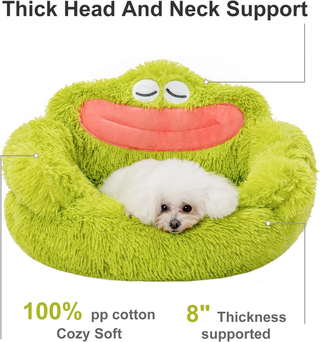 Cute Calming Dog And Cat Bed Plush Indoor For Small Dogs And Cats