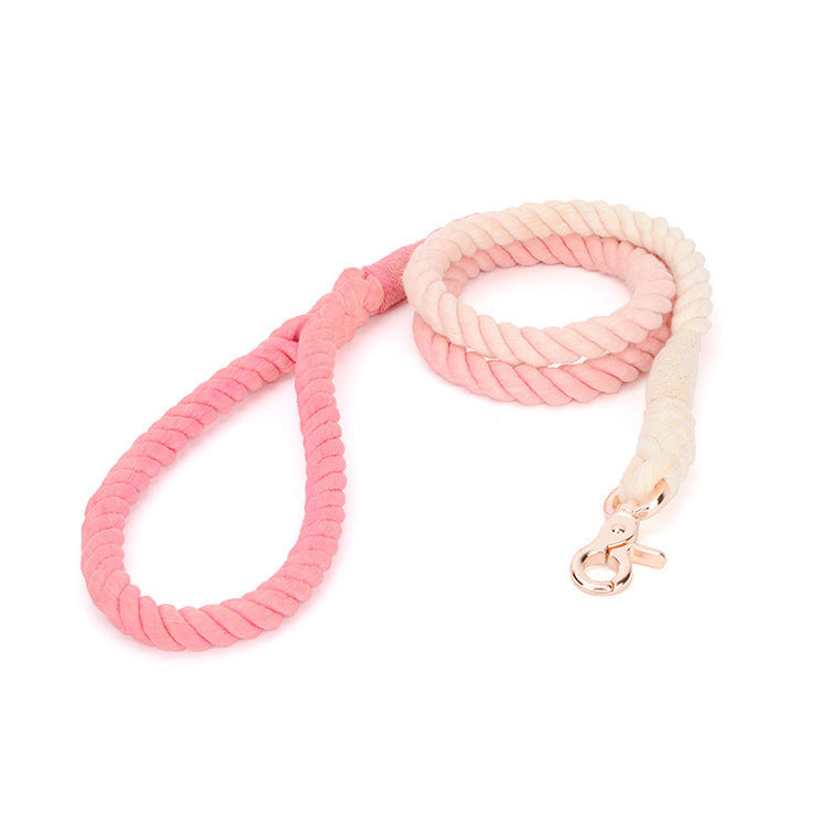 Gradient color hand-dyed woven cotton rope