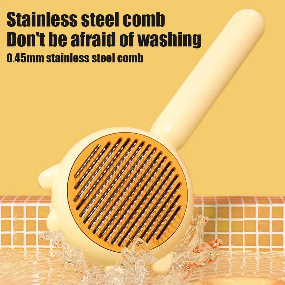 Pet Hair Cleaner Grooming Brush With Release Button Pet Hair Cleaner Massage Brush