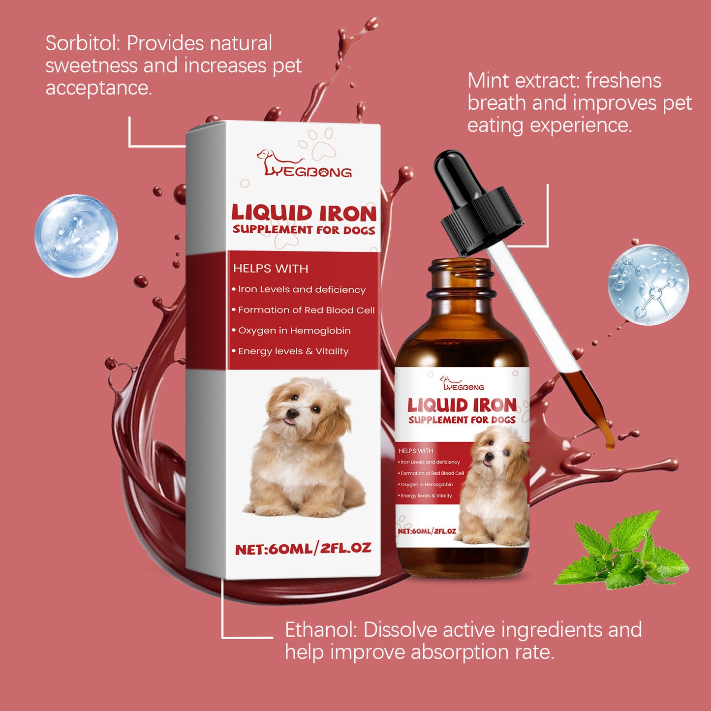 Care For Pet Dogs Mild Ingredients Help Absorb Care Supplements *Free Shipping