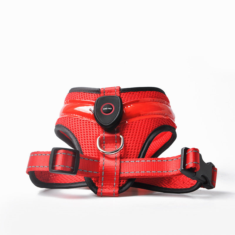 LED Luminous Dog Led USB Charging Dog Chest Strap Vest Pet Safety Reflective Harness Pet Vest For Puppy Large Dog Pet Products