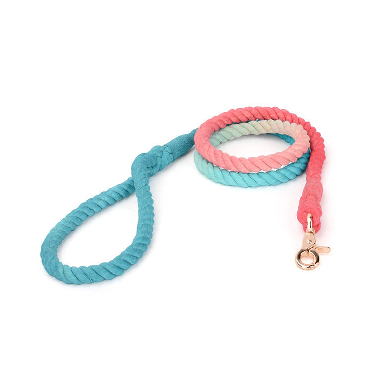 Gradient color hand-dyed woven cotton rope