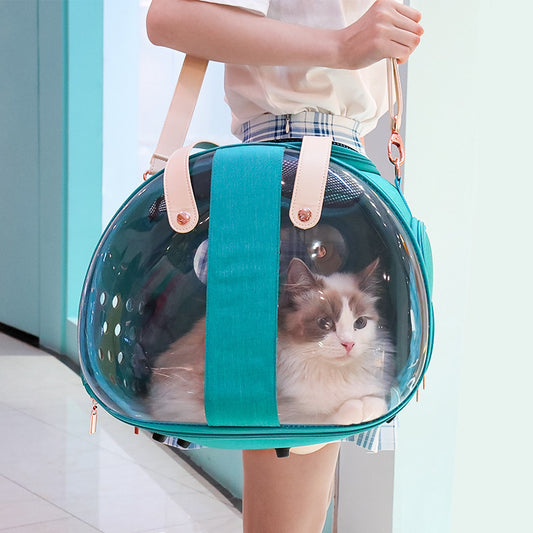 Double Fish Transparent Dog Bag Puppy Cat Cane Backpack Access *FREE SHIPPING