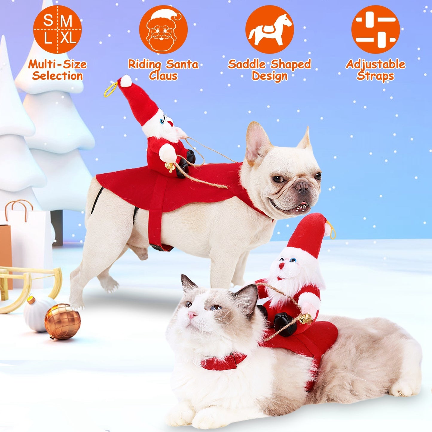 * Free Shipping S-M-L-XL Options - 1 Pc Pet Christmas Costume