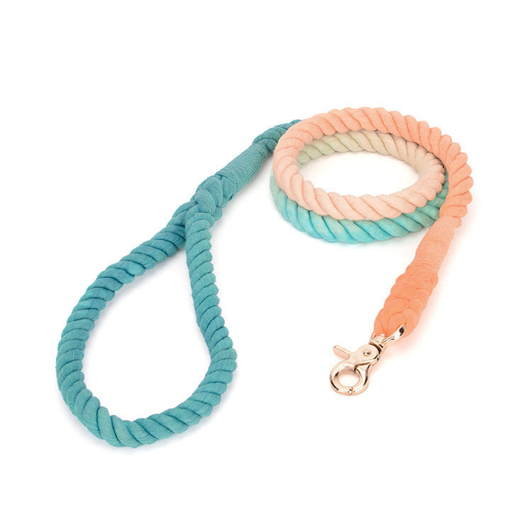Gradient color hand-dyed woven cotton rope