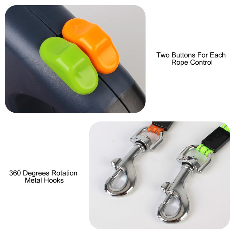 Retractable Small Pet Leash Lead 360 Swivel No Double Walking Leash With Lights *Free Shipping