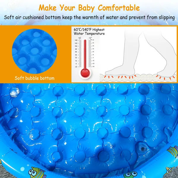 51x13In Inflatable Swimming Pool Blow Up Foldable Swim Ball Pool For Small Kids&/Or Pets