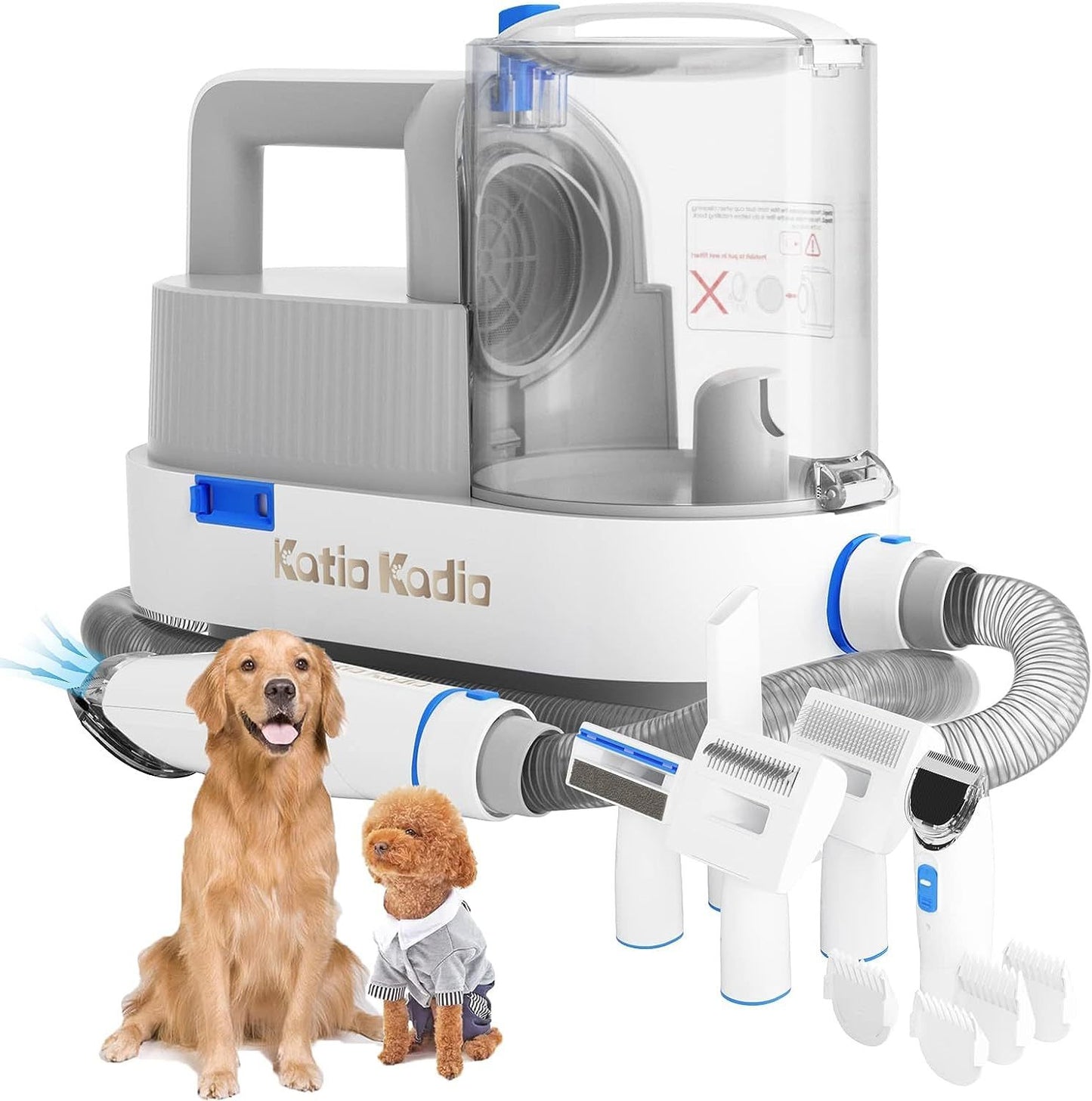Pet Grooming Kit, 5 In 1 Dog Grooming Kit With 2 Suction Mode, Low Noise Dog Hair Remover, Dog Vacuums For Hair Cleaning & For Shedding Small, Medium Pet For Dog Hair At Home