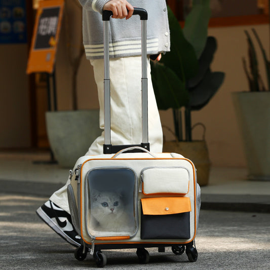 Going Out Pet Trolley Bag Anti-stress Cat Backpack
