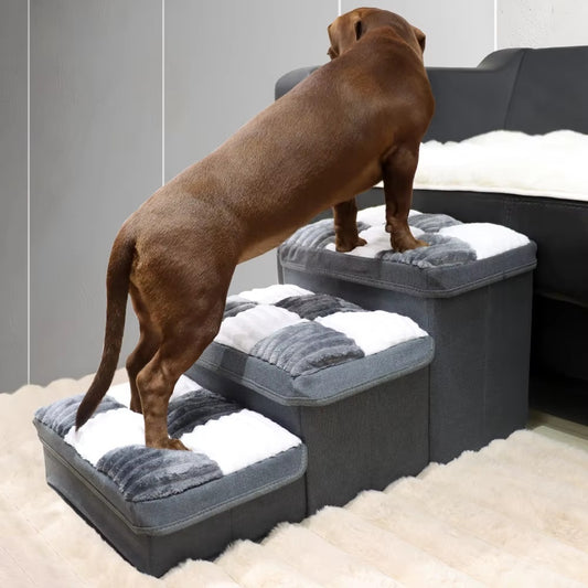 *Free Shipping Luxury Chessboard Handmade Steps With Dog Stairs And Storage Space
