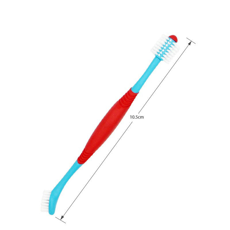 Pet Dental Supplies Fingers Double-headed Toothbrush For Dog And Cat Teeth Cleaning